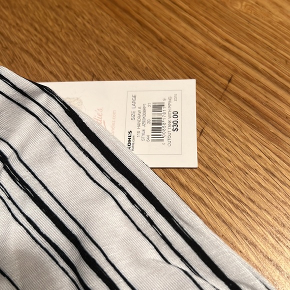 Candies Black and White Striped Dress Tank (L) New Lightweight - Picture 3 of 8